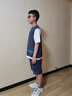 FIDQIOG國際品牌男童夏裝套裝2025新款兒童衣服短袖男孩運動中大童夏季韓 灰色 120 cm 曬單實拍圖