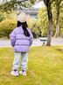 巴拉巴拉兒童羽絨服男童女童冬裝保暖寶寶外套學院風校服親子裝潮 紫白色調00471（白鴨絨） 120 cm（充絨量76g） 曬單實拍圖