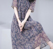 恒源祥大牌高級(jí)感喬其紗連衣裙2025新款大碼女裝寬松遮肉媽媽裝夏季裙子 花色 L 曬單實(shí)拍圖