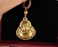 夢(mèng)金園七夕情人節(jié)黃金吊墜古法彌勒佛金珠足金編繩項(xiàng)鏈 送女友生日禮物 金色編繩-約5.98g 曬單實(shí)拍圖