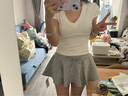 貞喜氣純欲性感花苞裙半身裙女夏季辣妹裙褲半裙高腰裙子a字蓬蓬超短裙 灰色 L 曬單實(shí)拍圖