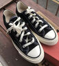匡威（Converse）1970s all star 潮流百搭 耐磨 低幫 帆布鞋 男女同款 復(fù)古黑 37.5 曬單實(shí)拍圖
