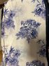 一城風(fēng)絮水蘊(yùn)江南丨原創(chuàng)設(shè)計夏款丨真絲雙縐印花復(fù)古民國風(fēng)倒大袖一片式旗 藍(lán)色印花真絲雙縐 L 曬單實(shí)拍圖