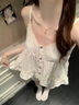 另約性感吊帶睡裙女款夏季2025新款云朵棉帶胸墊甜美碎花中長(cháng)款家居服 B934 小花朵 固定胸墊 L 曬單實(shí)拍圖