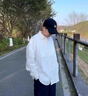 Homlean日系純色文藝襯衫男春夏長袖打底高級感港風休閑內(nèi)搭HL02白色2XL 曬單實拍圖