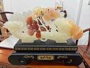 菲斯鉑亞天然玉石福祿葫蘆如意花代代如意擺件家居客廳玄關(guān)柜喬遷工藝禮品 長(zhǎng)40-50CM+配實(shí)木底座 曬單實(shí)拍圖
