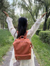 愛(ài)可樂(lè)（Echolac）雙肩包女時(shí)尚背包旅行休閑電腦包百搭潮流包送女友CKP2075珊瑚橘 曬單實(shí)拍圖