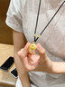中國黃金（CHINA GOLD）黃金吊墜女足金福字平安鎖項鏈如意長命鎖吊墜七夕情人節(jié)生日禮物 足金平安鎖吊墜【黑繩+4金珠】約1.4g 曬單實拍圖