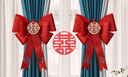 仕彩 結(jié)婚窗簾蝴蝶結(jié)套裝男方婚房布置裝飾婚禮女方家客廳窗簾裝飾1對(duì) 曬單實(shí)拍圖