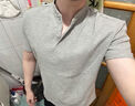 美式華夫格亨利領(lǐng)重磅短袖t恤男夏季潮流正肩半袖上衣服體恤衫男 白色亨利領(lǐng) 薄款 XL 曬單實(shí)拍圖