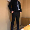CAIDEN KETCH品牌男裝西服套裝男商務(wù)職業(yè)正裝結(jié)婚禮服休閑英倫風(fēng)修身西裝外套 黑色一?？邸疚鞣?褲子+馬甲】 XL 【123-134斤穿】 曬單實(shí)拍圖