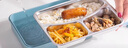 安買304不銹鋼飯盒四分格1000ml 上班族飯盒保溫餐盒便當(dāng)盒 藍色S1837 曬單實拍圖