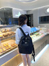 古梵緹雙肩包女 2025新款牛津布背包休閑輕便旅行14英寸電腦包生日禮物 黑色 曬單實(shí)拍圖