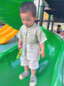 G.DUCKKIDS小黃鴨童裝寶寶套裝夏季薄款兒童漢服男孩子周歲禮服嬰兒衣服夏裝 綠色 100 尺碼2~3歲【90-100cm】cm 曬單實(shí)拍圖