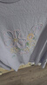 飛鳥(niǎo)和新酒肌理感刺繡短款T恤女2025夏新款寬松繡花短袖休閑上衣 灰紫HCI02 M 曬單實(shí)拍圖
