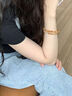 中國(guó)黃金（CHINA GOLD）招財(cái)納福黃水晶手串女雙圈黃水晶手鏈七夕生日禮物女生送女友老婆 福牌黃水晶雙圈手串【玫瑰禮盒】 曬單實(shí)拍圖