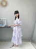 卡怡兒女童連衣裙夏裝2025新款女孩夏季時(shí)髦洋氣公主裙兒童雪紡超仙裙子 2353紫色 送鎖骨項鏈+珍珠發(fā)箍 140 曬單實(shí)拍圖