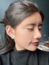 Jay仿貓眼石小花耳夾無耳洞女無痛耳環(huán)送閨蜜女友生日禮物實用 曬單實拍圖