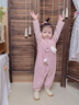 班喜迪嬰兒衣服秋裝嬰幼兒連體衣寶寶超萌可愛外出服背帶褲套裝春秋爬服 粉色 90 曬單實(shí)拍圖