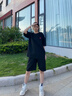 查爾斯桃心純棉T恤男情侶小清新夏季新款短袖上衣潮流刺繡百搭寬松短袖衣服 黑色 XL 曬單實(shí)拍圖