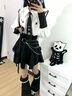 【月影流光】紅黑顯瘦新中式漢服垂感壓褶掛帶氣質(zhì)襯衫顯瘦長裙 月影流光【長袖 白色七件套】 S 曬單實拍圖