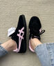 Onitsuka Tiger鬼塚虎春季新款女款復(fù)古德訓(xùn)鞋 運(yùn)動(dòng)休閑鞋女鞋 TOKUTEN 1183C254 黑色/粉紅色 37.5 曬單實(shí)拍圖