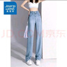 真維斯冰絲牛仔褲女2025春夏季薄款高腰直筒寬松闊腿褲天絲垂感拖地褲子 淺藍(lán)色長(zhǎng)褲(建議身高158-165CM) L (建議110-123斤) 曬單實(shí)拍圖