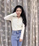 JAVC韓系休閑百搭復古POLO領(lǐng)修身單排扣針織開(kāi)衫女2025春秋季長(cháng)袖氣質(zhì) 杏色 L 建議 105-115斤 曬單實(shí)拍圖
