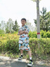 G.DUCKKIDS小黃鴨男童夏季套裝兒童服裝男孩子短袖襯衫海邊度假夏威夷沙灘服 藍(lán)色芭蕉葉款 130 尺碼7~8歲【120-130cm】cm 曬單實(shí)拍圖