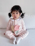班喜迪嬰兒衣服秋裝嬰幼兒連體衣寶寶超萌哈衣爬服小月齡公主外出服春秋 粉色 90cm 曬單實拍圖