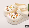 名創(chuàng)優(yōu)品（MINISO）洞洞鞋男女夏季外穿涼鞋防滑厚底踩屎感包頭涼拖鞋 卡其+趣味零食 曬單實拍圖