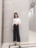 冰絲闊腿褲女2025夏季高腰寬松直筒褲加肥加大寬松女褲薄款褲子潮 黑色【九分褲】高端冰絲闊腿 L 【120-140】斤可穿 曬單實拍圖