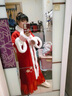 艾方鳥(niǎo)漢服成人女冬季套裝宋制中國(guó)風(fēng)古裝拜年服加絨加厚對(duì)襟長(zhǎng)襖百褶裙 紅色 外套+上衣+百褶裙 M 曬單實(shí)拍圖