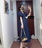 何佳功女裝孕婦裙子夏季薄款連衣裙潮媽小清新孕婦夏裝小個子韓版孕婦裝 藍(lán)色 均碼100-130斤 曬單實拍圖