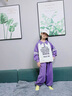 G.DUCKKIDS女童愛心運動套裝春裝2025新款兒童時髦兩件套春秋款小童寶寶衣服 紫色 120 cm(參考身高112-120 4-5周 曬單實拍圖