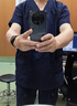 誠(chéng)墨（CHENGMO）洗手衣長(zhǎng)袖純棉套裝牙科口腔男士刷手服美容院醫(yī)生工作服護(hù)士工裝 藏藍(lán)色加邊滌棉套裝-短袖-男款 XL 曬單實(shí)拍圖
