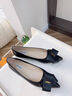 NINE WEST/玖熙蝴蝶結(jié)氣質(zhì)高跟鞋春秋新款通勤淺口單鞋 黑色 34 (220mm) 曬單實(shí)拍圖