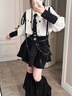 【月影流光】紅黑顯瘦新中式漢服垂感壓褶掛帶氣質(zhì)襯衫顯瘦長裙 月影流光【長袖 白色七件套】 M 曬單實拍圖