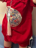 DUUDUU嬰兒衣服短袖連體衣百天新生兒國(guó)風(fēng)周歲寶寶爬服 刺繡 紅  90cm  曬單實(shí)拍圖