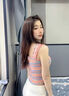 素織錦吊帶背心女可外穿洋氣夏季甜辣針織打底小背心無袖美背內(nèi)搭上衣 彩虹條紋小背心【淺粉色】均碼 曬單實拍圖