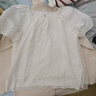 茵曼法式鏤空刺繡襯衣2025夏季女裝新款桃心領(lǐng)泡泡袖寬松氣質(zhì)上衣  梨花杏 XL 曬單實(shí)拍圖