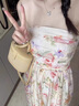妙奕嘉碎花吊帶連衣裙法式甜美抹胸裙子防曬衫夏季套裝女兩件套2025新款 甜美油畫風連衣裙【帶粉開衫】 M 【適合90-110斤】 曬單實拍圖