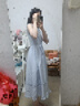 森馬（Semir）連衣裙女顯瘦收腰長(zhǎng)裙溫柔2025夏季氣質(zhì)木耳邊背心裙107425114060 曬單實(shí)拍圖