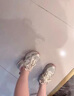 奧古獅登（Agsdon）老爹鞋女春季新款水鉆網(wǎng)面透氣跑步鞋厚底運動(dòng)鞋 L251233 米色 37 曬單實(shí)拍圖