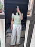 Teenie Weenie小熊女裝休閑褲2025春夏季新款復(fù)古老錢英倫九分長褲 象牙白 M 曬單實拍圖