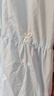 范思藍恩V領減齡純色全棉刺繡a字連衣裙女夏季2025新款裙子2233 藍色 XL 曬單實拍圖
