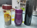 希諾雙層玻璃杯家用辦公水杯女高顏值過(guò)濾泡茶杯子X(jué)N-9331紅色 240mL 曬單實(shí)拍圖