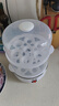 領(lǐng)銳（lingrui）蒸蛋器煮蛋器迷你自動(dòng)斷電煮雞蛋鍋家用不銹鋼早餐蛋羹1人煮蛋機神器多功能宿舍 白色平蓋-雙層（加碗） 曬單實(shí)拍圖