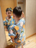 浪莎（LangSha）汗蒸服女款純棉浴衣兒童女童可愛(ài)洋氣子桑拿服睡衣美容院浴服套 彩果男款 (套頭款) 2XL 曬單實(shí)拍圖