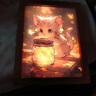 Aseblarm燈光畫同款系小貓燈光畫生日禮物送女生動漫發(fā)光畫臥室小夜燈 系貓咪【三色調(diào)節(jié)2】 【17-23CM】 升級充電觸摸款 曬單實拍圖
